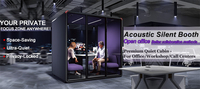 Cabine Acoustique Mobile Insonorisée pour 2 à 4 Personnes – Idéale pour Négociations Commerciales, Isolation Sonore, Coworking et Réunions de Bureau