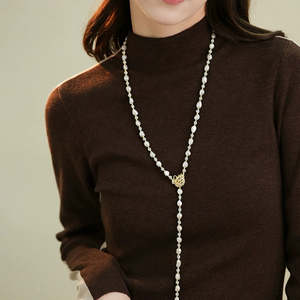 Collier de perles baroques naturelles haut de gamme pour femme, collection automne-hiver, chaîne longue style cygne pour pull, idéal pour le superposition - Product Image 5