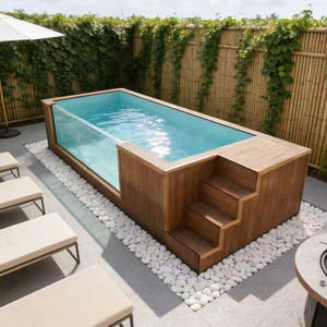 Piscine en béton sur mesure avec finition en plâtre vénitien et détails en mosaïque - Product Image 2