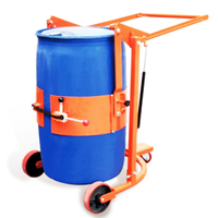 Carro de Transporte de Barriles de Aceite Industrial Ligero con Sistema de Inclinación y Vertido Manual para Bidones de 55 Galones