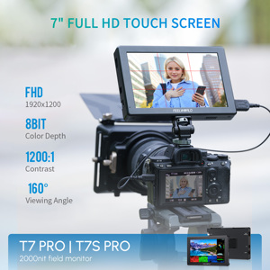 Feelworld เคส T7 <span class=keywords><strong>Pro</strong></span> 7 "2000NIT Full HD อะลูมิเนียมอัลลอยด์จอมอนิเตอร์ HDMI 4K สำหรับกล้อง DSLR - Product Image 2