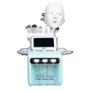 Effective 7 in 1 led light mask facial therapy hydro aqua peeling water dermabrasion wrinkle removal machine hydro jelly facials