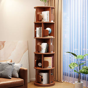 Estantería Giratoria de Madera Maciza de 360 Grados, Ahorradora de Espacio, Mueble para el Hogar, Estantería para Libros <span class=keywords><strong>Infantiles</strong></span>, Estante de Almacenamiento para Dormitorio Junto a la Cama - Product Image 5