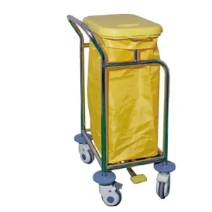 Carro de limpieza con asa de lino para ropa sucia, carrito de MN-LT003 para el Hospital