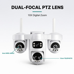 Outdoor Kabellose PTZ-<span class=keywords><strong>Kamera</strong></span> mit 4 Linsen, Dual-Fokal-Design, 1080P Farbnachtsicht mit 16 Zweifarbigen LEDs für Hof und Einfahrt - Product Image 1