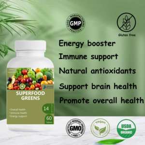 OEM/ODM Superfood Greens Supplément pour adultes 14 Fruits et légumes biologiques Antioxydant sans OGM Pas pour les femmes enceintes - Product Image 2