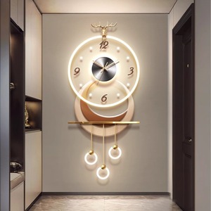 Cuadro Decorativo Moderno para Sala de Estar o Galería, 40*95CM, Pintura de Porcelana de Cristal, Reloj de Pared Artístico - Product Image 2