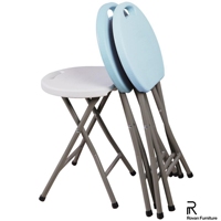 Tabouret pliant portable en métal blanc pour événements extérieurs
