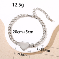 Bracelet chaîne cubaine vierge en acier inoxydable personnalisé Ywyougang, le plus vendu, avec pendentif cœur unisexe, idéal pour anniversaire, bijou simple pour couple, couleur or