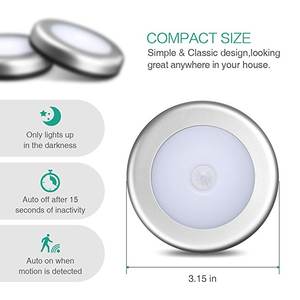 制造商6个发光二极管运动传感器夜灯在任何地方坚持运动激活发光二极管安全灯 - Product Image 2