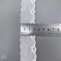 Dentelle en coton brodée à motif floral, bord festonné, 100% coton, pour robe d'enfant, vêtement, textile de maison, couture, décoration