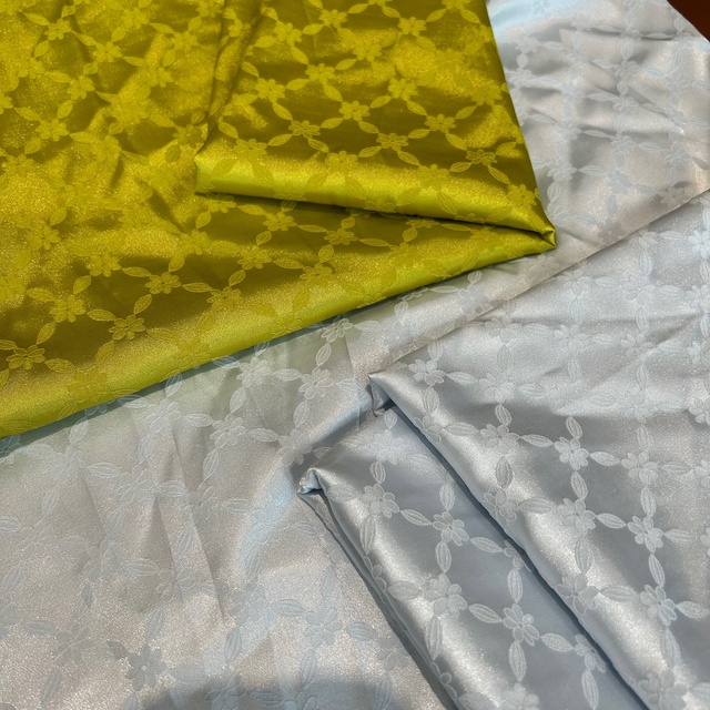 European Embossed Satin Jacquard Weave Cloth Fashion Dress Fabric