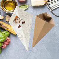 Boîte à chips conique jetable épaissie personnalisée, en forme de tasse, en carton, pliable, pour emballage tridimensionnel