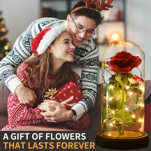 Valentine quà tặng ngày Rose trong Glass Dome Thủy Tinh Độc Đáo Glass Dome bảo quản hoa Rose Glass Dome với LED - Product Image 2
