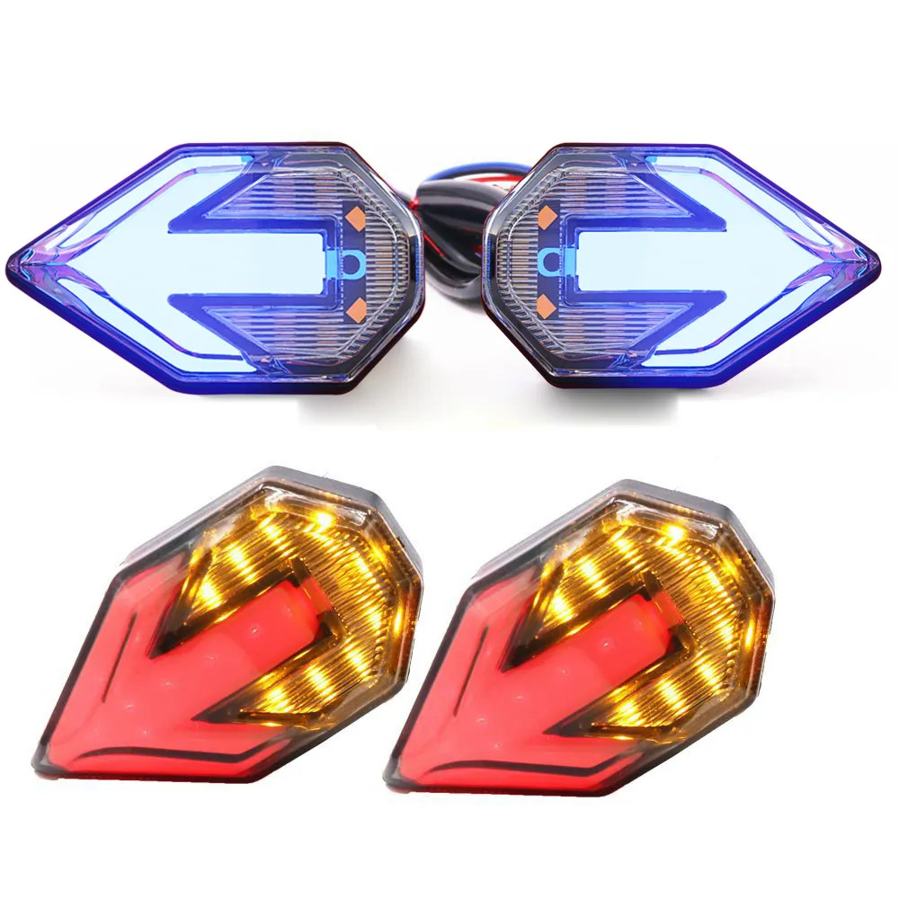 E-Marked Super Bright EasyにインストールUniversal Motorcycle LED Turn Signal Amber Blinker Light DRL 12V Motorbike Lighting