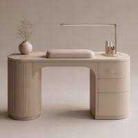 Ensemble de table de manucure avec chaises, station de salon de manucure moderne avec tiroirs de rangement