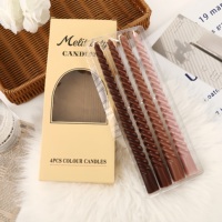 Luxe 25 filetés longue tige cire de soja décor à la maison ensemble de bougies couleur progressive boîte d'emballage en gros avec sac pour bars et Diwali