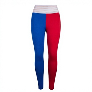 High Waisted Color Blocked Yoga <b>Leggings</b> Full Length Spandex Nylon Four-Way Stretch Pants <b>Women</b> Fitness Sport Wear - Product Image 1