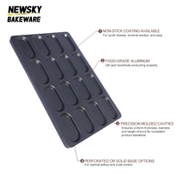 400*600*22mm 16 Pièces Moules et Plaques de Cuisson Écologiques en Silicone Revêtu Noir pour Croissants et Pains, pour Ustensiles de Cuisson Personnalisés en Acier Inoxydable