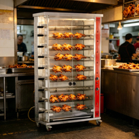 Four rôtissoire à 9 tiges/machine à rôtir le poulet 304 acier inoxydable four à poulet rôti au gaz poulet et canard