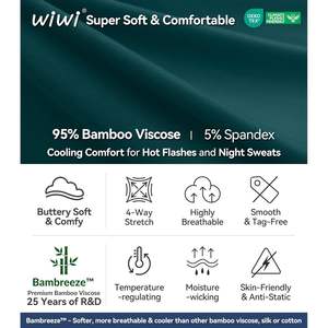 Pyjama personnalisé pour femme en viscose de bambou, haut à manches 3/4 et pantalon long, ensemble de vêtements de nuit rafraîchissants, super doux, tailles S-XXL - Product Image 2