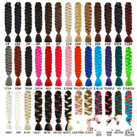 Échantillon Gratuit en Gros - Extensions de Cheveux Synthétiques Pré-Étirées de 41 Pouces, 165g, Tissage Simple, Tresses Jumbo au Crochet