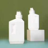 Bouteille vide de liquide de détergent à lessive en plastique HDPE, vide, carrée, rechargeable, 1L, 1000ml, 500ml