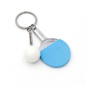 พวงกุญแจไม้ปิงปองหลากสีสัน ของขวัญสำหรับแฟนกีฬา พวงกุญแจปิงปองขนาดเล็กแบบกำหนดเอง พวงกุญแจเทเบิลเทนนิส 3 มิติขนาดเล็ก - Product Image 5