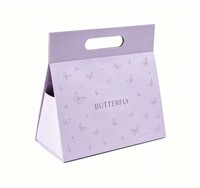 Boîte en carton triangulaire personnalisée avec impression de logo, boîte d'emballage pliable en carton avec poignée découpée pour commandes sur mesure