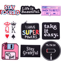 Retour aux années 90 patchs brodés rétro lettre fer sur patch appliques vêtements chemises vestes sac à dos couture Badge accessoire à créer soi-même