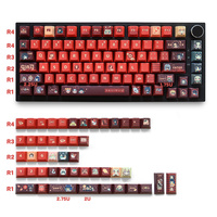 Jolies touches de clavier rouges à thème, 129 touches, profil Cherry, pour clavier mécanique à commutateurs Mx 61/87/104/108