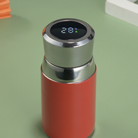 Cangkir Mini Saku Tampilan Temperatur Pintar Desain Baru, Bahan Stainless Steel 316 Dinding Ganda Vakum, Termos Infuser Teh 6-12
