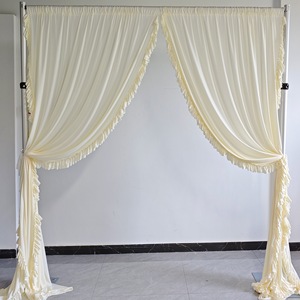 Rideaux à volants de mariage en soie de lait, draperies de fond pour la photographie d'événements, décoration de fond - Product Image 6