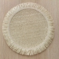 Sets de table décoratifs ronds en papier, tissés à la main pour table à manger
