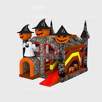 Jeux de château gonflable d'extérieur, combinaison avec toboggan, château rebondissants, pour la fête d'halloween