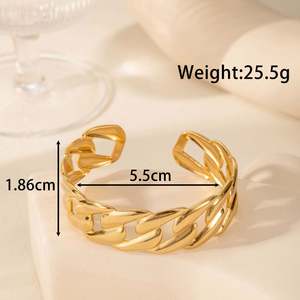 <b>Chunky</b> Hollow Butterfly Open Bangle Stainless Steel Cuff Bangle <b>Bracelet</b> Women Vintage Trendy Boho Wide Jewelry Gifts - Product Image 2