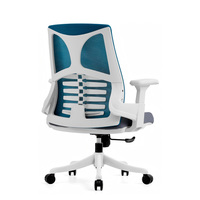 Chaise de bureau ergonomique moderne pivotante en maille, réglable, de luxe, avec accoudoirs et soutien lombaire en nylon