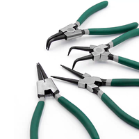 Pince à circlips multifonctionnelle en acier au chrome-vanadium de 5 pouces, à mâchoires courbées et droites, pour anneaux de retenue, usage DIY et OEM
