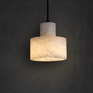 Chinese Style Minimalist Pendant <b>Light</b> Natural Marble Round E27 LED Chandelier For Hotel Restaurant Bedroom Entryway - Product Image 1