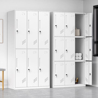 Armoire métallique moderne à 3 portes, casier à vêtements en acier, armoire de rangement avec barre de suspension et étagères réglables pour la maison et le bureau