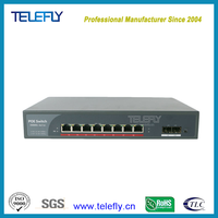 150W Gesamt leistung 2-Port Gigabit SFP Poe Switch mit 8 Poe Ports