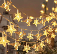 LED Weihnachtsbeleuchtung Lichterkette USB/Batteriebetrieben Warmweiß Rentier Schneeflocke Stern Kleine Bunte Lichter
