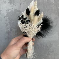 Bouquet Floral de Luxe B avec Mini Eucalyptus, 10 pièces, Arrangement préservée de lilas et fleurs séchées