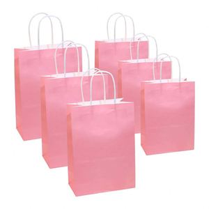 Kraft Paper Small Gift Bags with Handles <b>Tissue</b> Paper Wrapping Party Favor Bag for <b>Wedding</b> Birthday Thickened Portable Paper Bag - Product Image 1