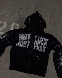 Cardigan <span class=keywords><strong>Oversize</strong></span> <span class=keywords><strong>con</strong></span> Stampa di Lettere e Strass, Giacca <span class=keywords><strong>con</strong></span> <span class=keywords><strong>Cappuccio</strong></span>, <span class=keywords><strong>Felpa</strong></span> Trendy da Uomo, Vendita all'Ingrosso - Product Image 4