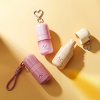키체인 30ml/50ml 스킨케어 세럼 화장품 포장 스프레이 병 투명 PET 본체 PP 캡 펌프 스프레이어 스크린 인쇄