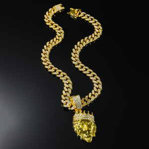 2026 Hot Selling Personalized Design Alloy Lion <b>Head</b> Pendant Necklace Hiphop <b>Style</b> Men's Necklace Fashion Jewelry Wholesale - Product Image 1