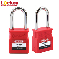 Verrouillage d'isolement électrique durable, cadenas de sécurité industriel Loto avec manille en acier de 38 mm, clé maîtresse, couleur rouge