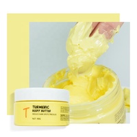 L'usine fournit directement la crème de beurre corporel végétalien Nature beurre de karité Oem lotion corporelle hydratante beurre corporel au curcuma fouetté