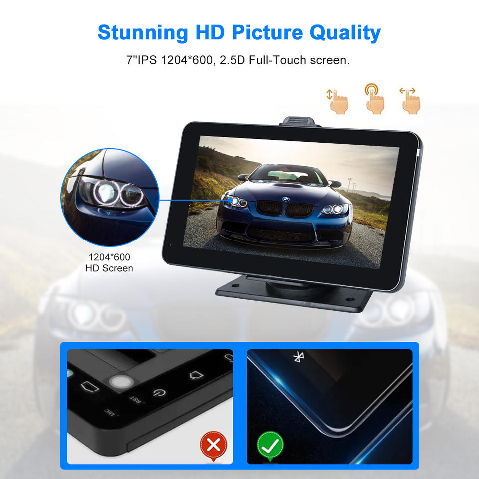 7 Inch Wireless Carplay Android Auto Stereo Smart Touch Screen